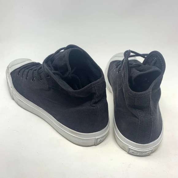 Converse Jack Purcell Canvas High Top‎ Sneakers Black White Size 10.5 - Picture 7 of 12